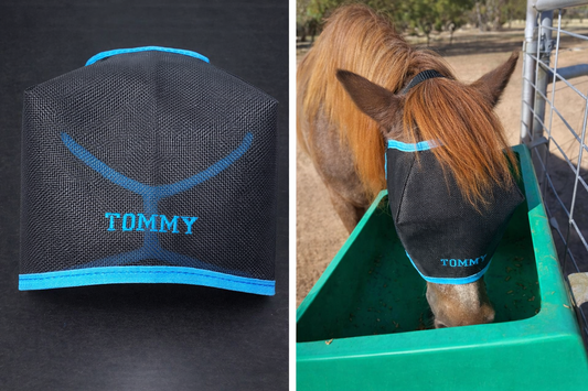 Personalised Fly Mask with Custom Name Embroidery